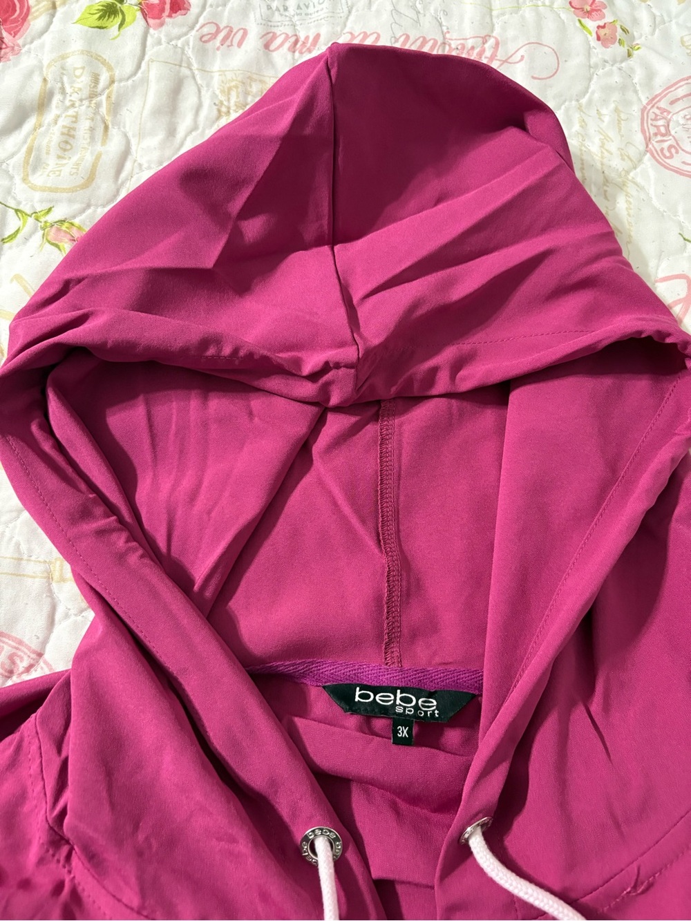 bebe sport Hot Pink Lightweight Hooded Jacket
